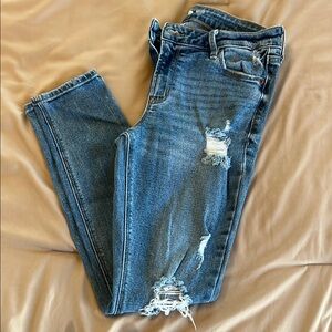 Old Navy Blue Skinny Jeans with Distressed Details